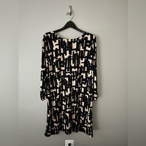 Tahari Arthur S. Levine dress, gently used, size 16, black and tan.